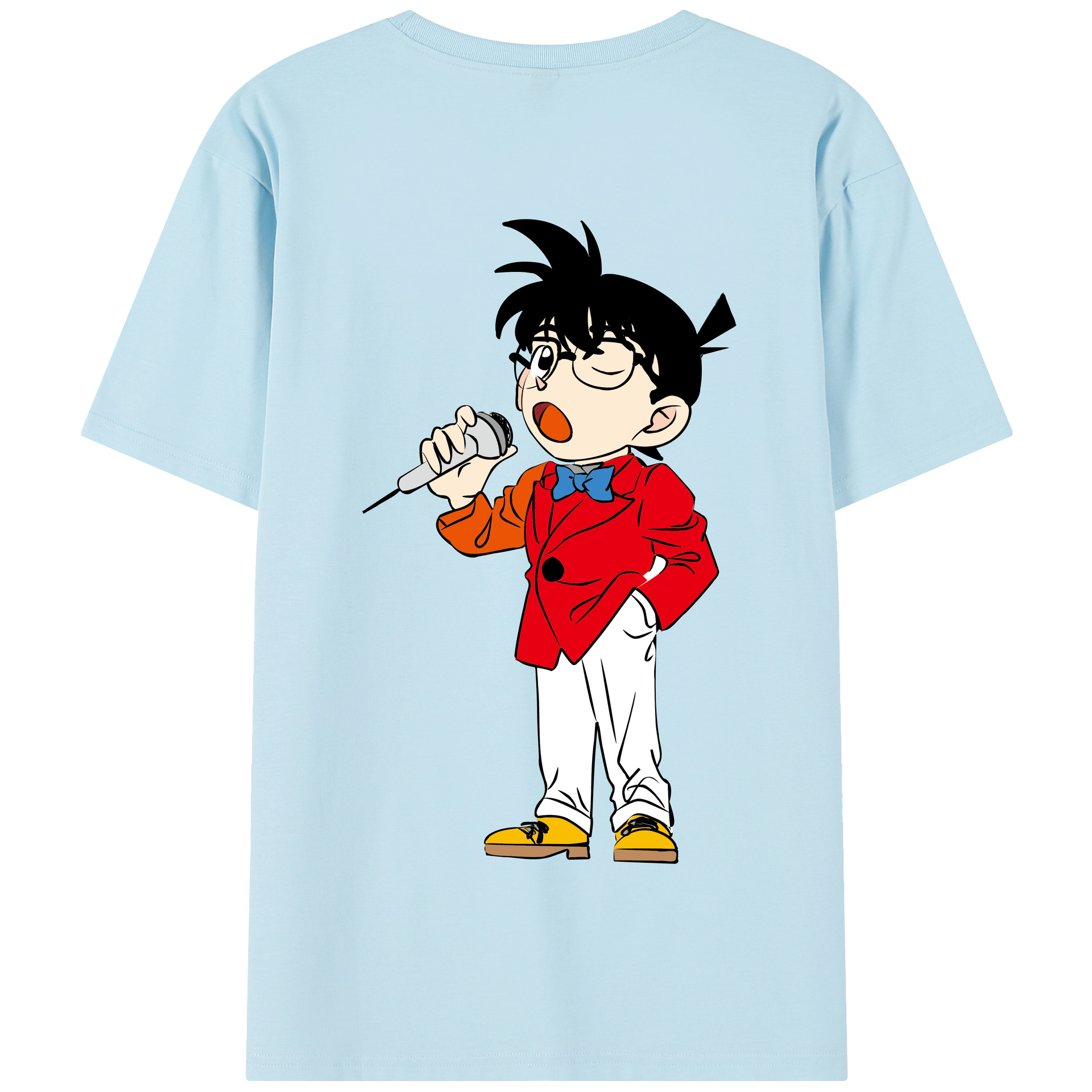 （画像用） 名探偵コナン 江戸川 コナン Detective Conan Conan Edogawa 綿100％半袖Tシャツ（背面プリント）